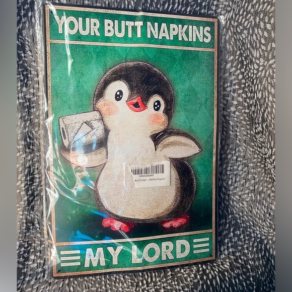 Other - Penguin tin sign for bathroom